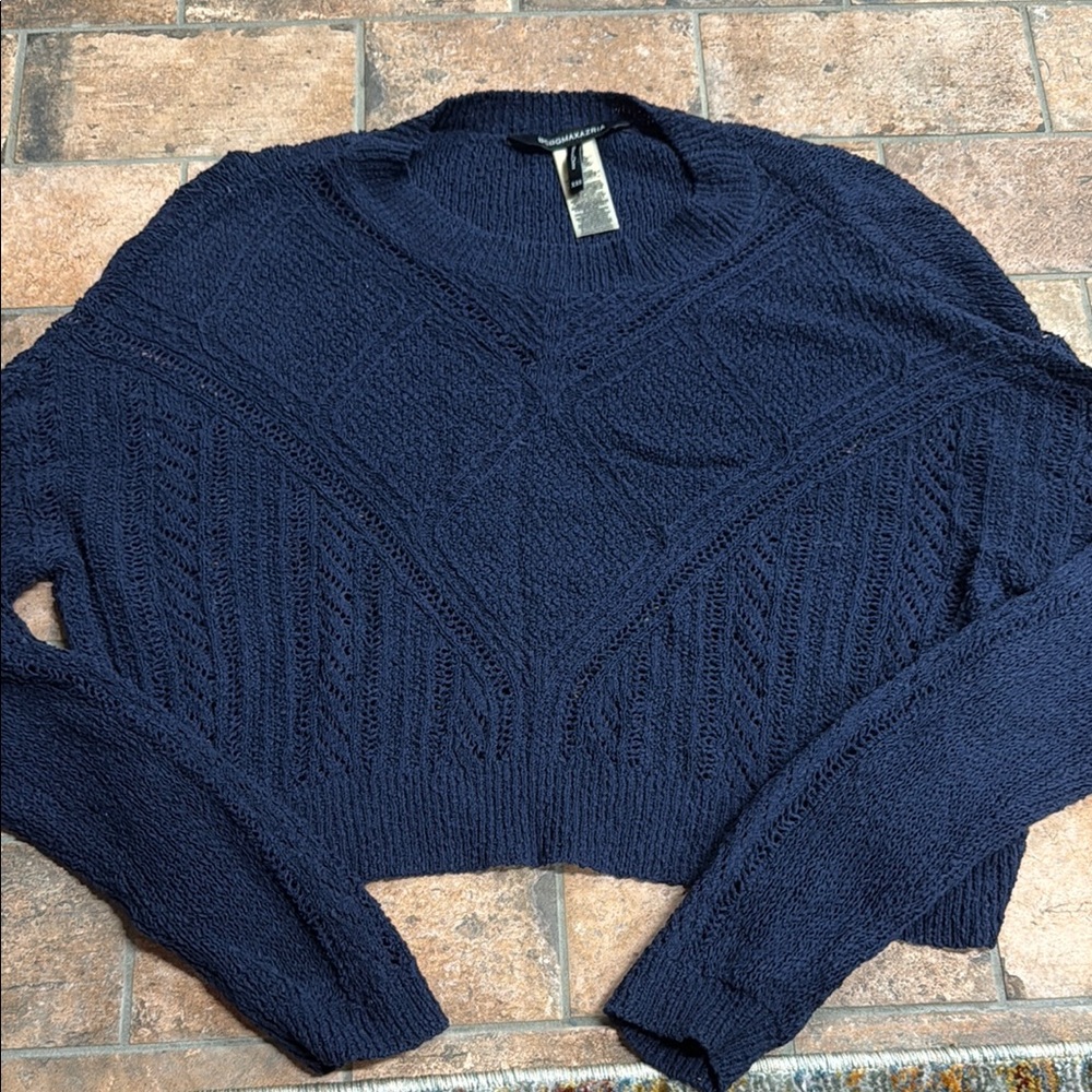 BCBGMaxAzria Dark Blue Crew Neck Sweater